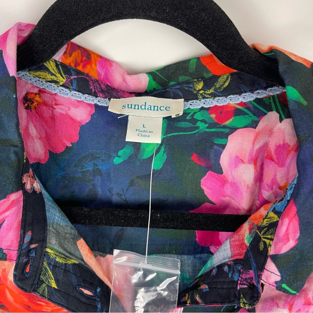 NEW Sundance Floral Joy Top Long Sleeve Button Front Women's Size Large - Picture 3 of 7